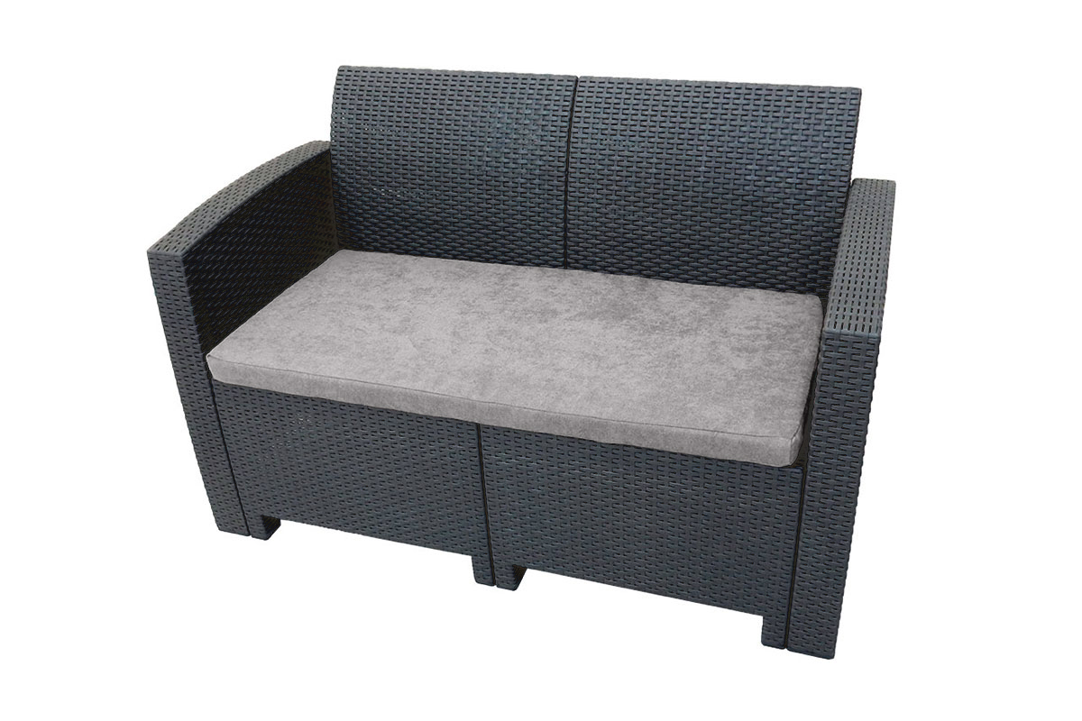 B:Rattan Arizona b:rattan, Диван двухместный, антрацит (2-х местная подушка)