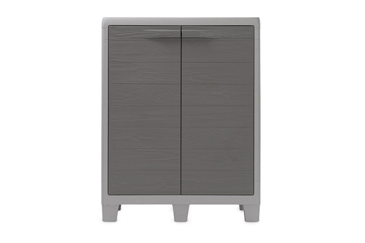 Toomax, Италия Уличная тумба TOOMAX 2х дверная глубокая WOODY'S XL (2 полки), светло-серый