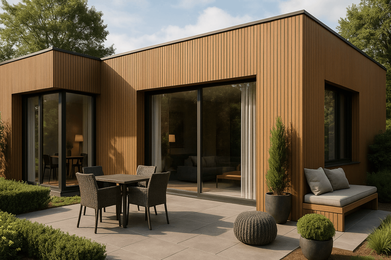 Holzhof Фасадная реечная панель ДПК Holzhof Eco 219*26*3000мм, коричневый