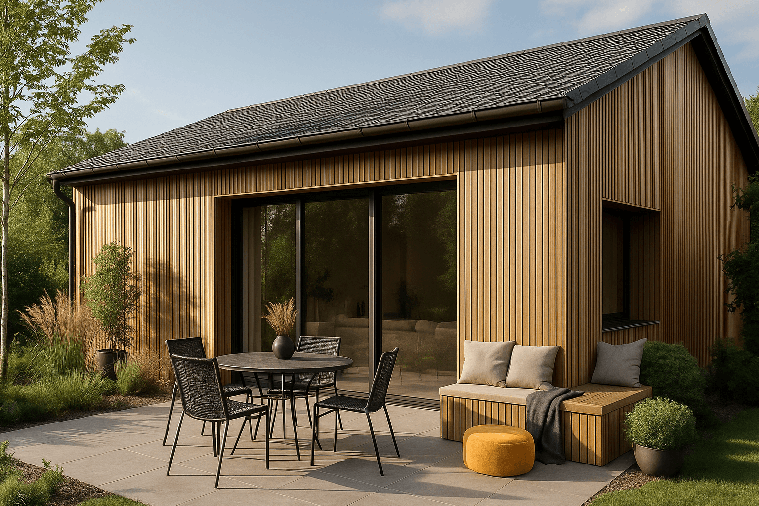Holzhof Фасадная реечная панель ДПК Holzhof Eco 219*26*3000мм, коричневый
