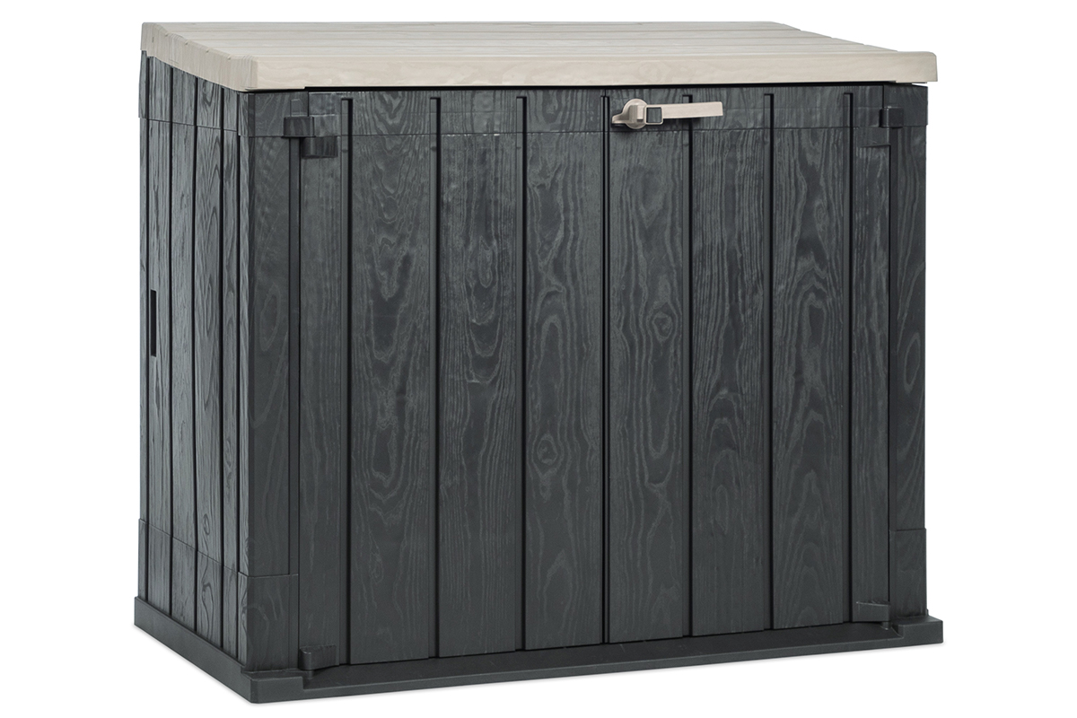 Toomax, Италия Ящик пластиковый TOOMAX Wood Style 842л АНТРАЦИТ/ТЁПЛО-СЕРЫЙ