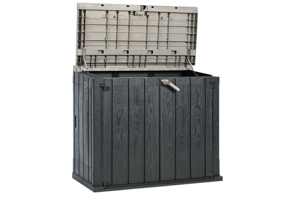 Toomax, Италия Ящик пластиковый TOOMAX Wood Style 842л АНТРАЦИТ/ТЁПЛО-СЕРЫЙ