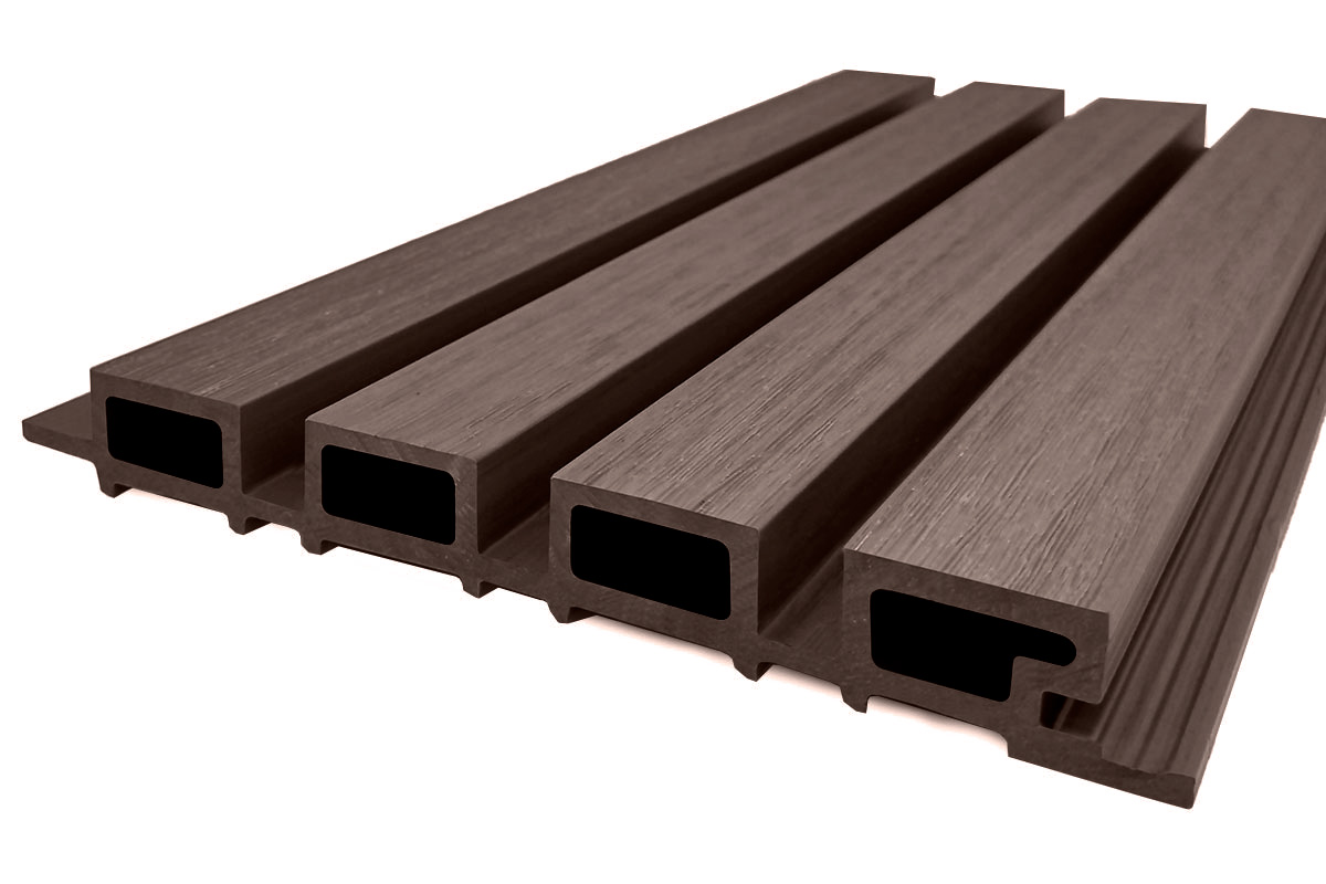 Holzhof Вертикальная стеновая панель ДПК NauticPrime Line Co-Extrusion 219*26*3000мм, цвет Венге