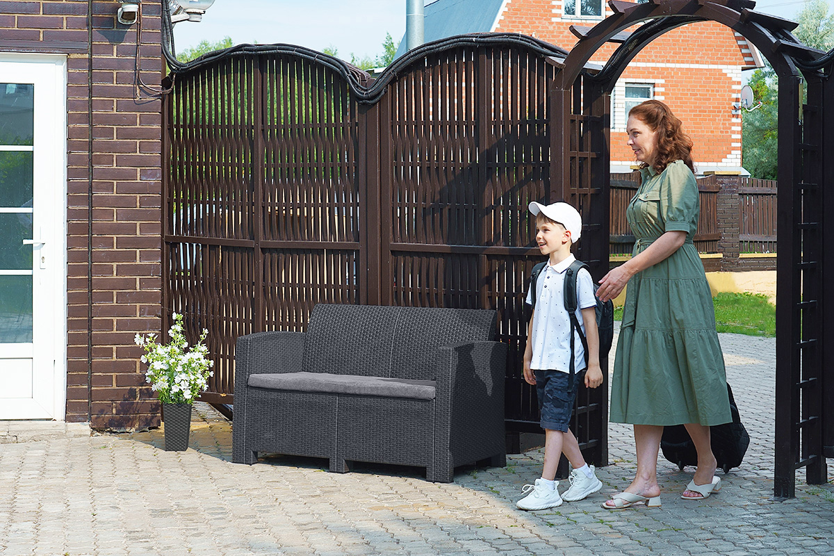 B:Rattan Arizona b:rattan, Диван двухместный, антрацит (2-х местная подушка)