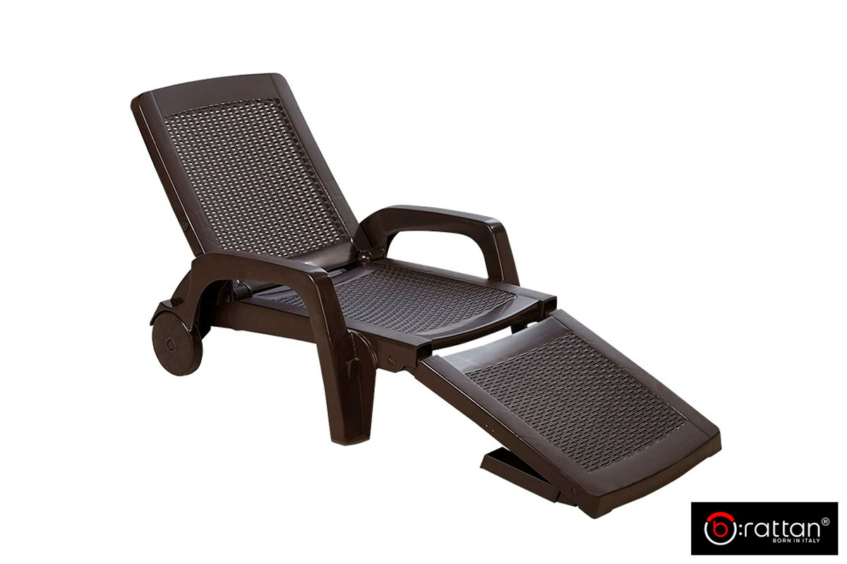Bica, Италия Шезлонг B:rattan MIAMI складной, коричневый (дисконт)
